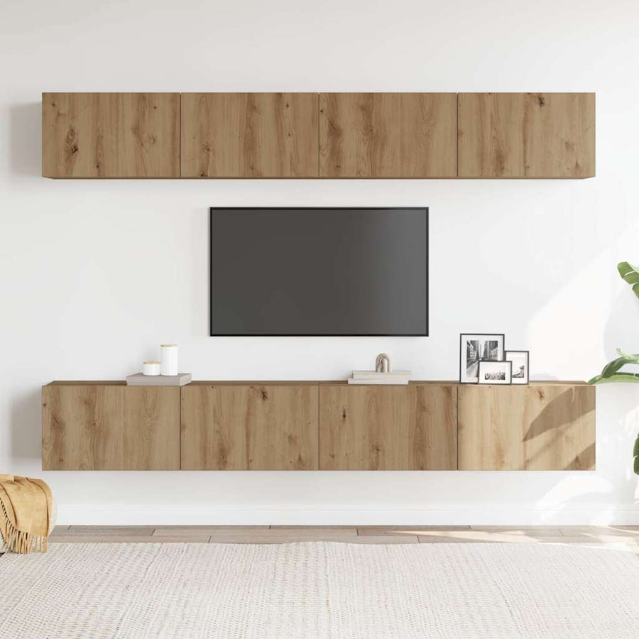 4-delige wand-tv-meubelset Artisan Oak 100x30x30 cm
