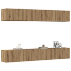 Tv-meubel set 4-delig 100x30x30 cm bewerkt hout Artisan Oak