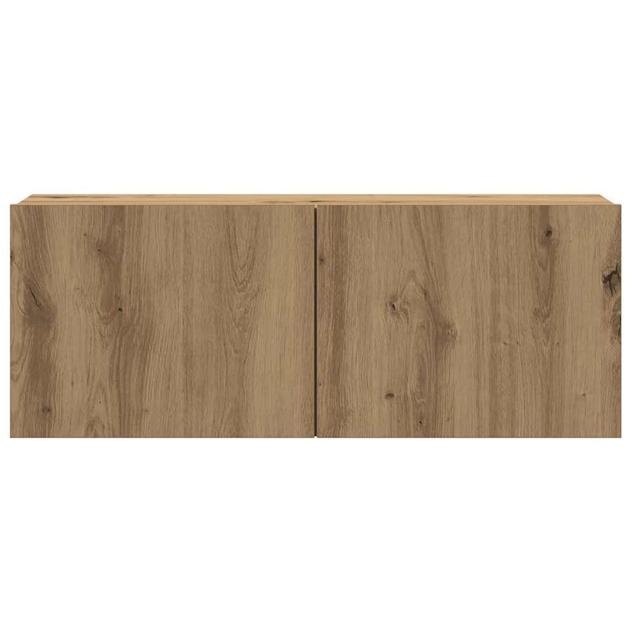 Tv-wandkasten 4 st bewerkt hout artisanaal eikenkleurig
