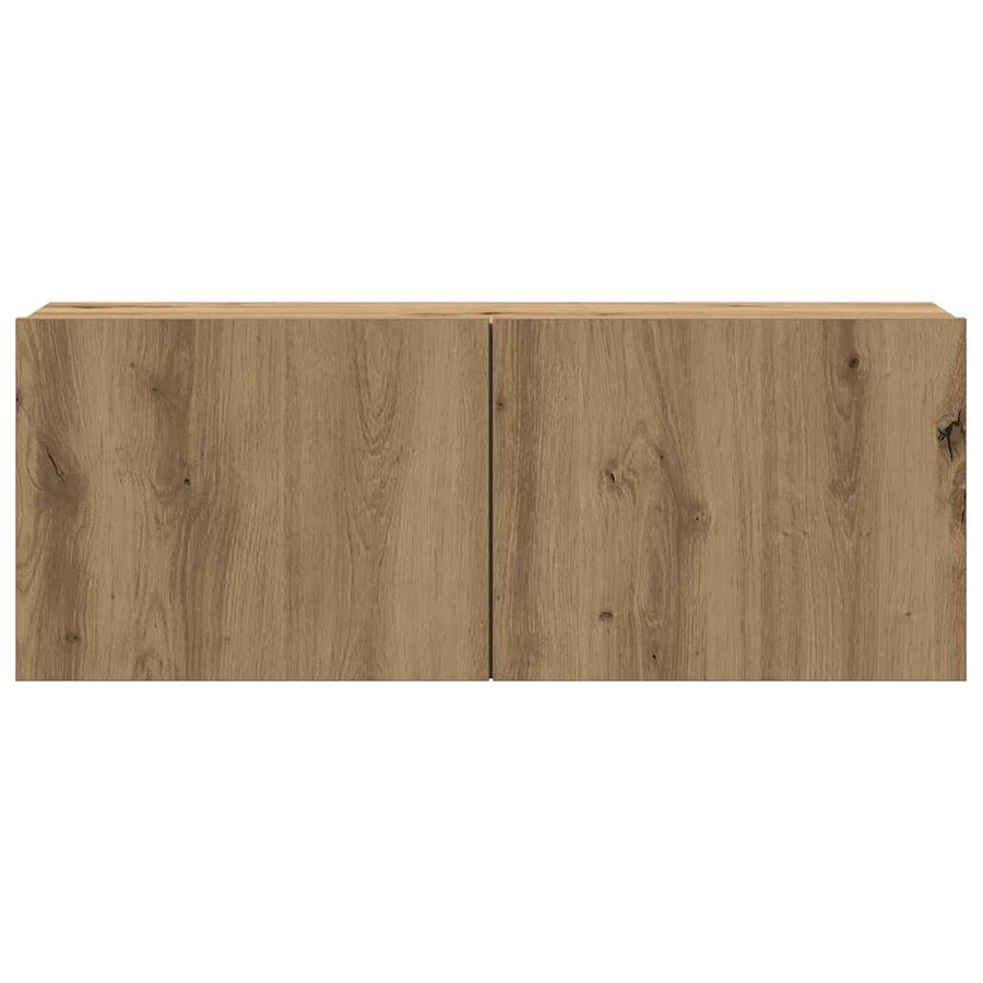 Tv-wandkasten 8 st bewerkt hout artisanaal eikenkleurig