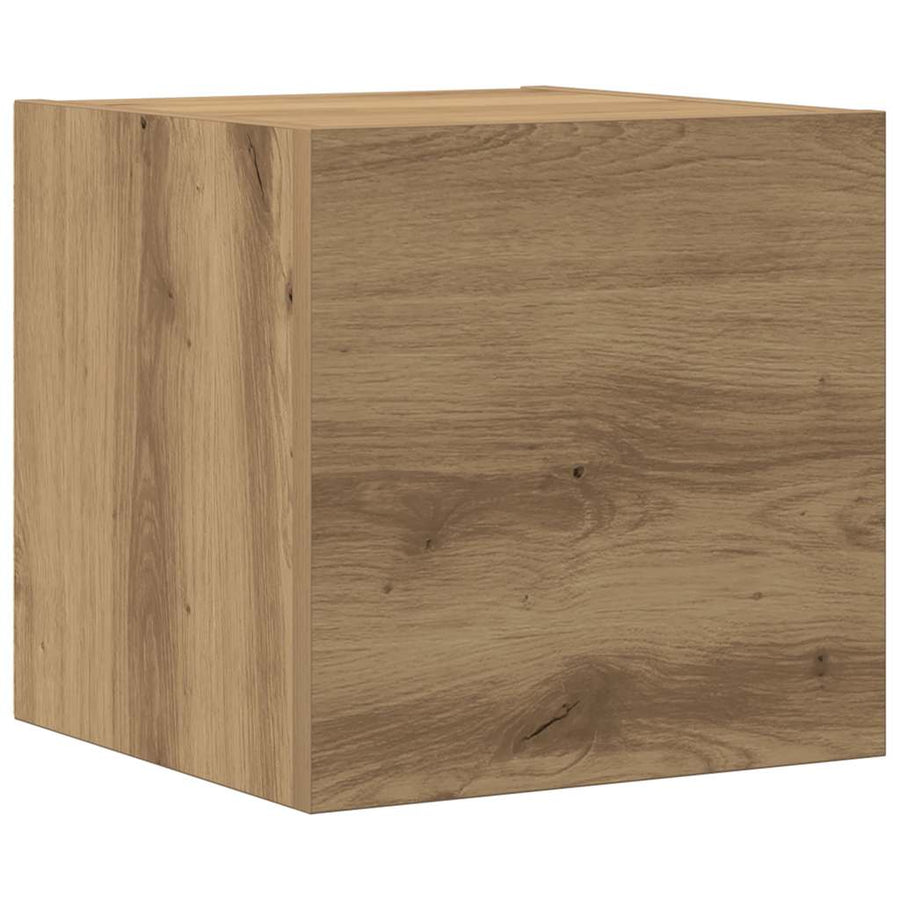 Tv-wandkasten 8 st bewerkt hout artisanaal eikenkleurig