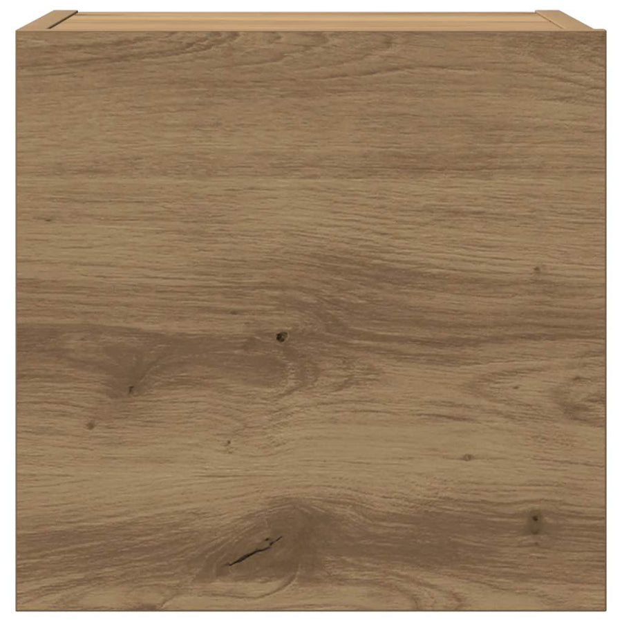 Tv-wandkasten 8 st bewerkt hout artisanaal eikenkleurig
