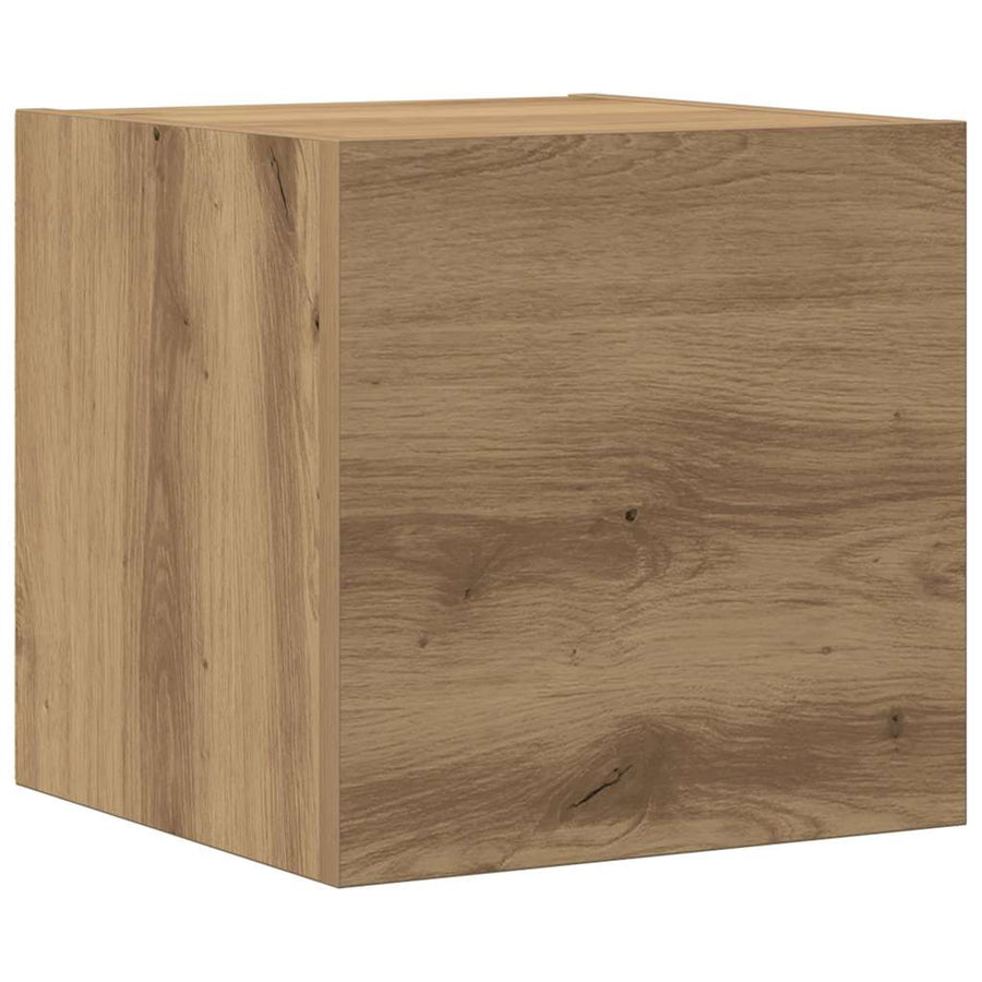 Tv-wandkasten 8 st bewerkt hout artisanaal eikenkleurig