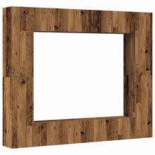 Tv-wandkasten 8 st bewerkt hout oud houtkleurig