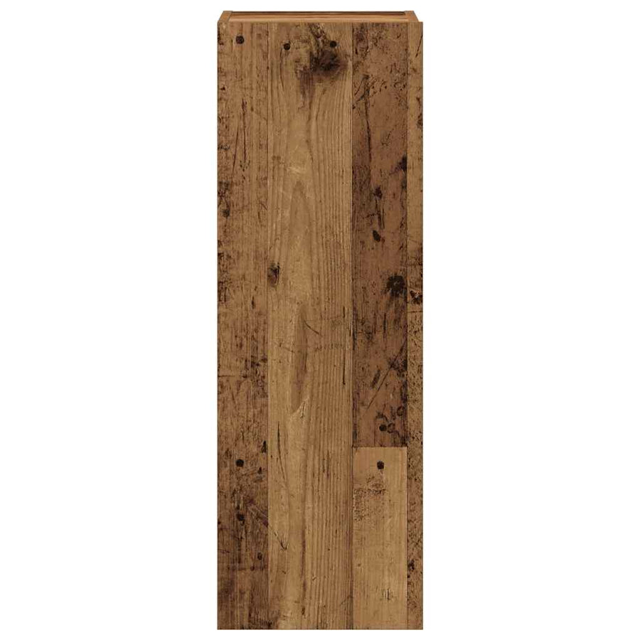 Tv-wandkasten 8 st bewerkt hout oud houtkleurig