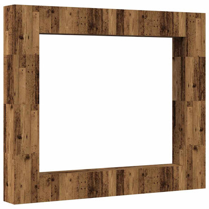 Tv-wandkasten 8 st bewerkt hout oud houtkleurig