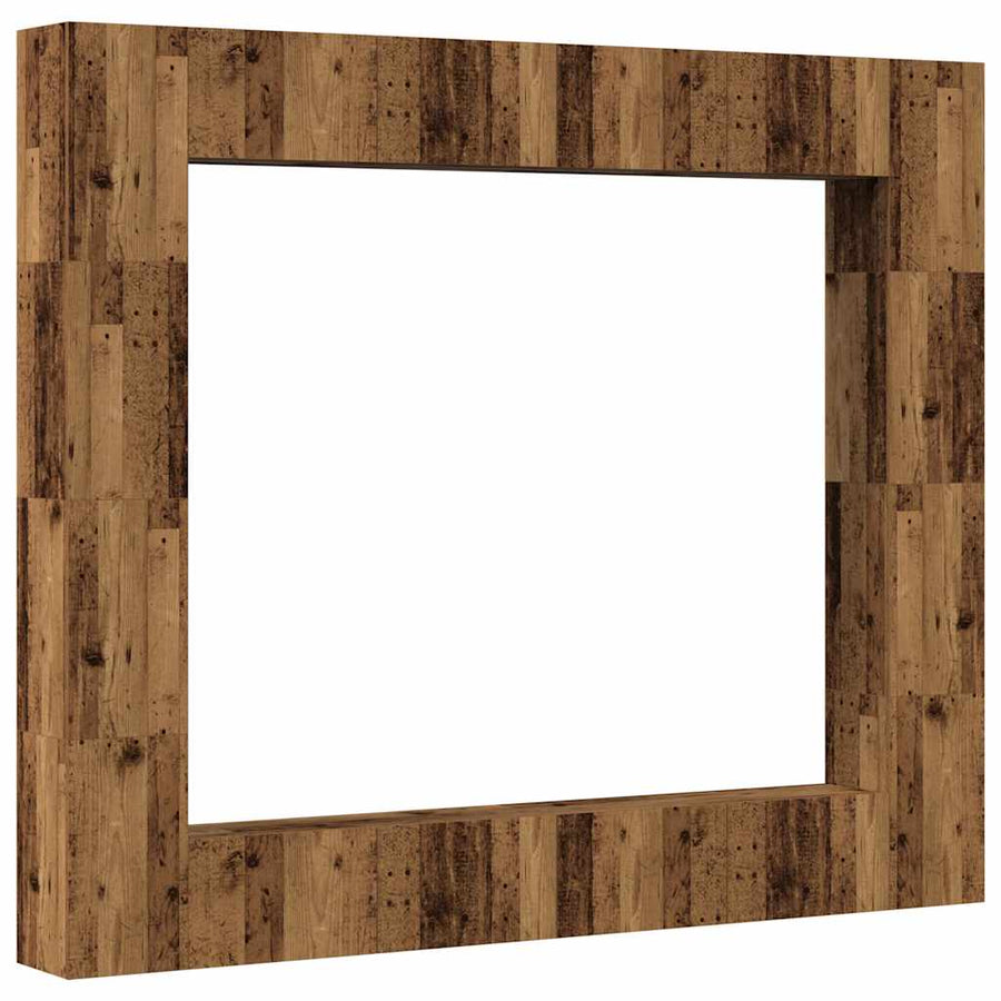 Tv-wandkasten 8 st bewerkt hout oud houtkleurig