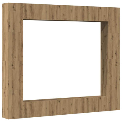 Tv-wandkasten 8 st bewerkt hout artisanaal eikenkleurig