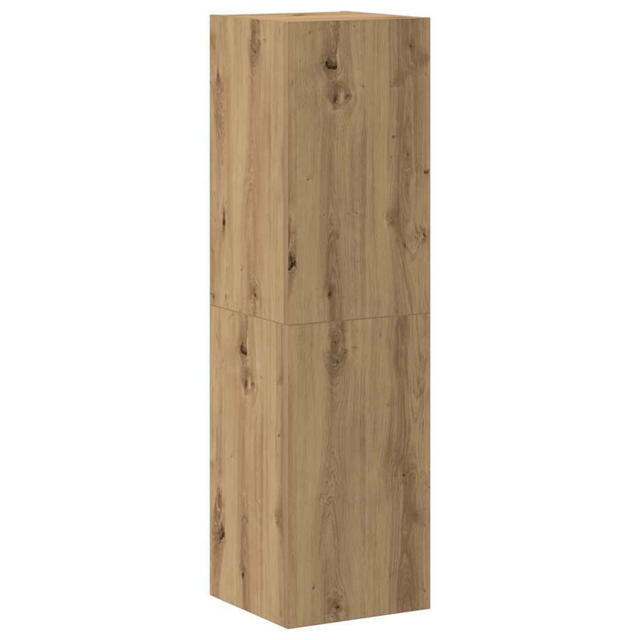 Tv-wandkasten 8 st bewerkt hout artisanaal eikenkleurig