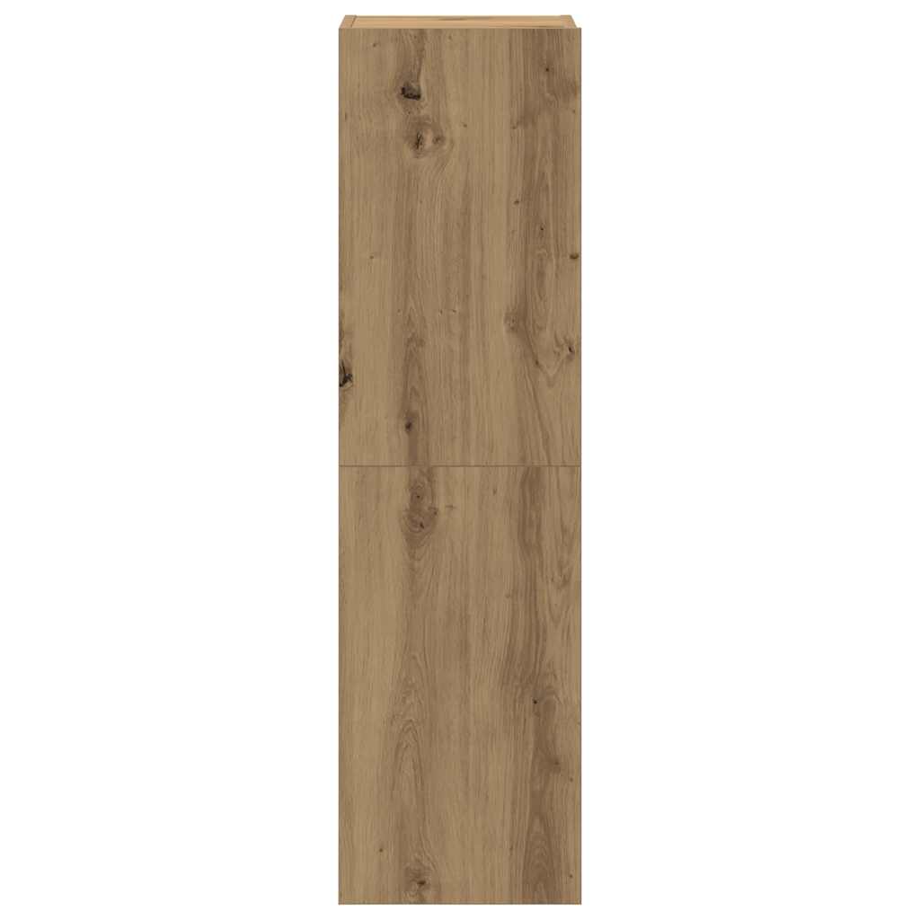 Tv-wandkasten 8 st bewerkt hout artisanaal eikenkleurig
