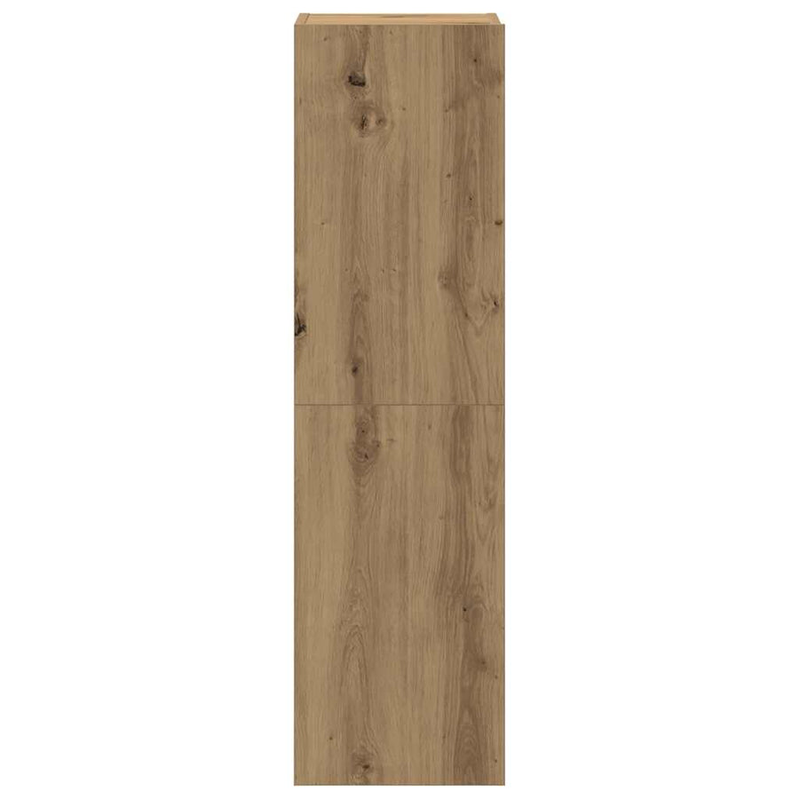 Tv-wandkasten 8 st bewerkt hout artisanaal eikenkleurig