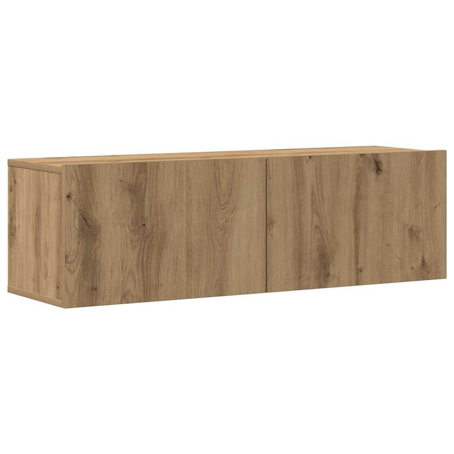 Tv-wandkasten 8 st bewerkt hout artisanaal eikenkleurig