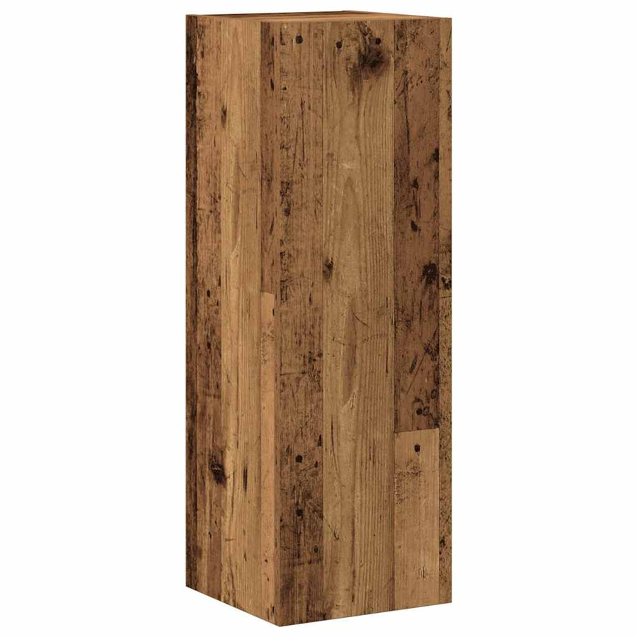 Tv-wandkasten 3 st bewerkt hout oud houtkleurig