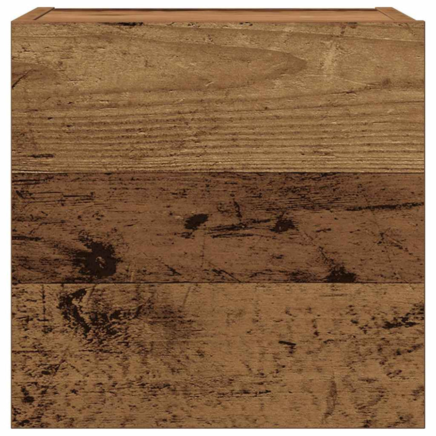 Tv-wandkasten 3 st bewerkt hout oud houtkleurig