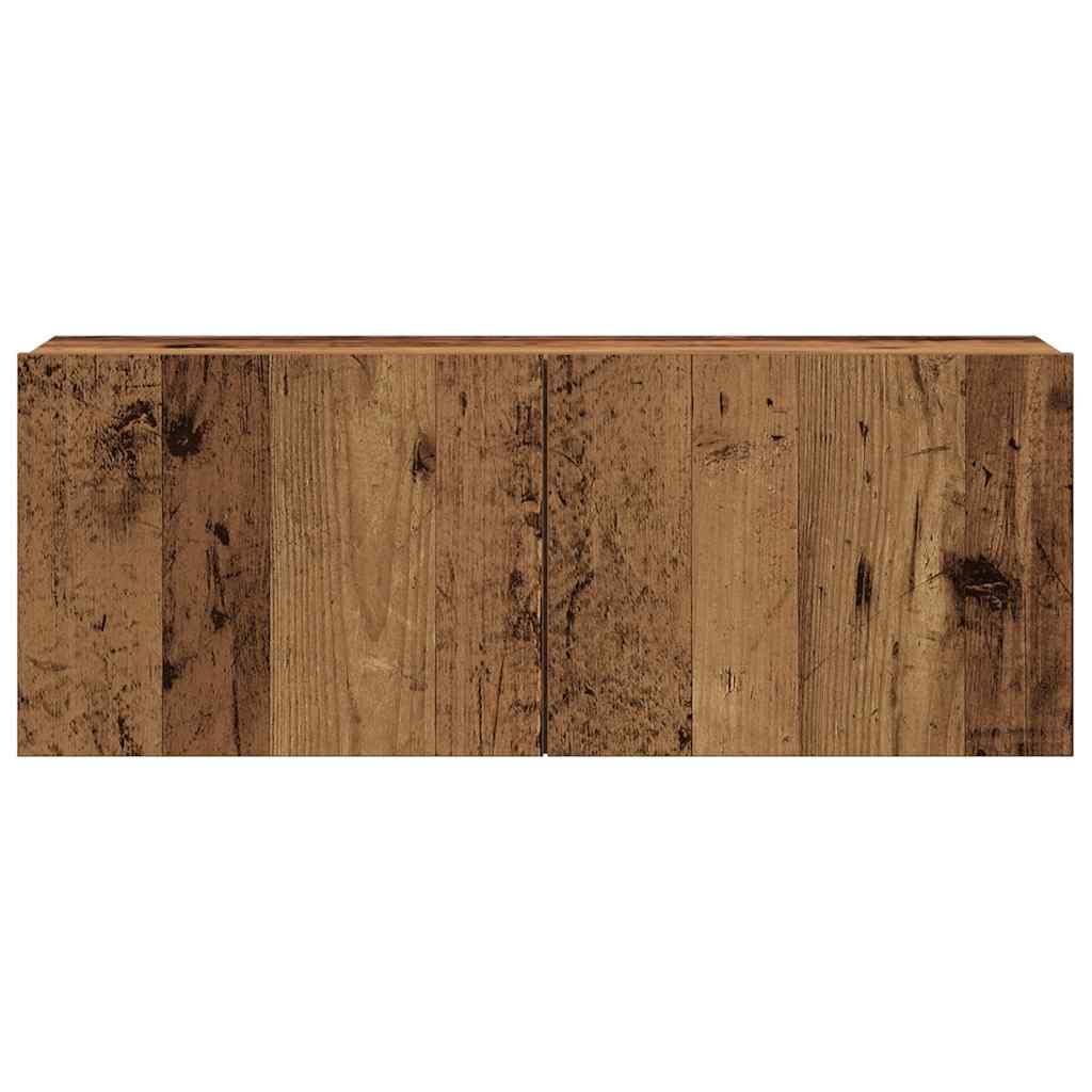 Tv-wandkasten 5 st bewerkt hout oud houtkleurig