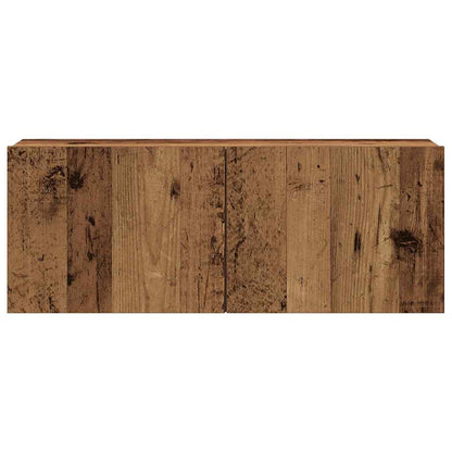 Tv-wandkasten 5 st bewerkt hout oud houtkleurig