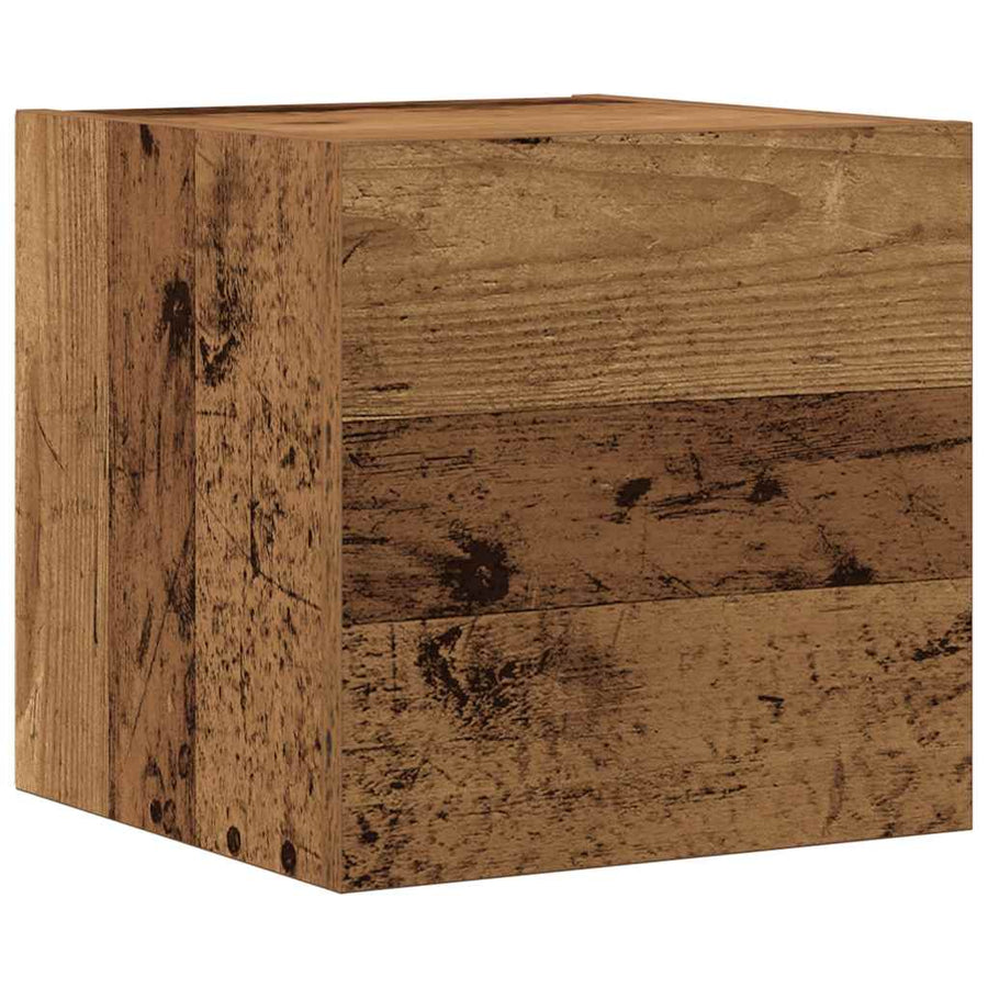 Tv-wandkasten 5 st bewerkt hout oud houtkleurig