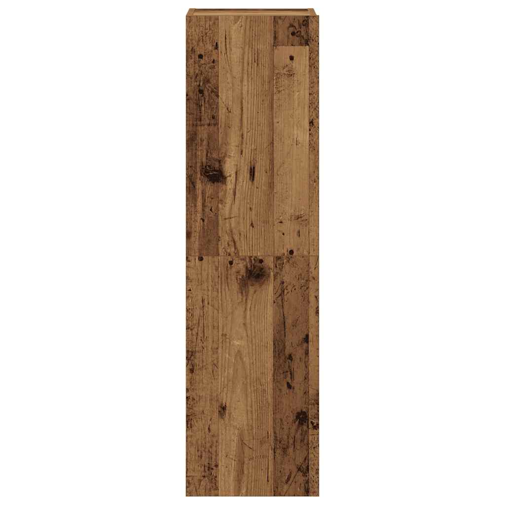 Tv-wandkasten 3 st bewerkt hout oud houtkleurig