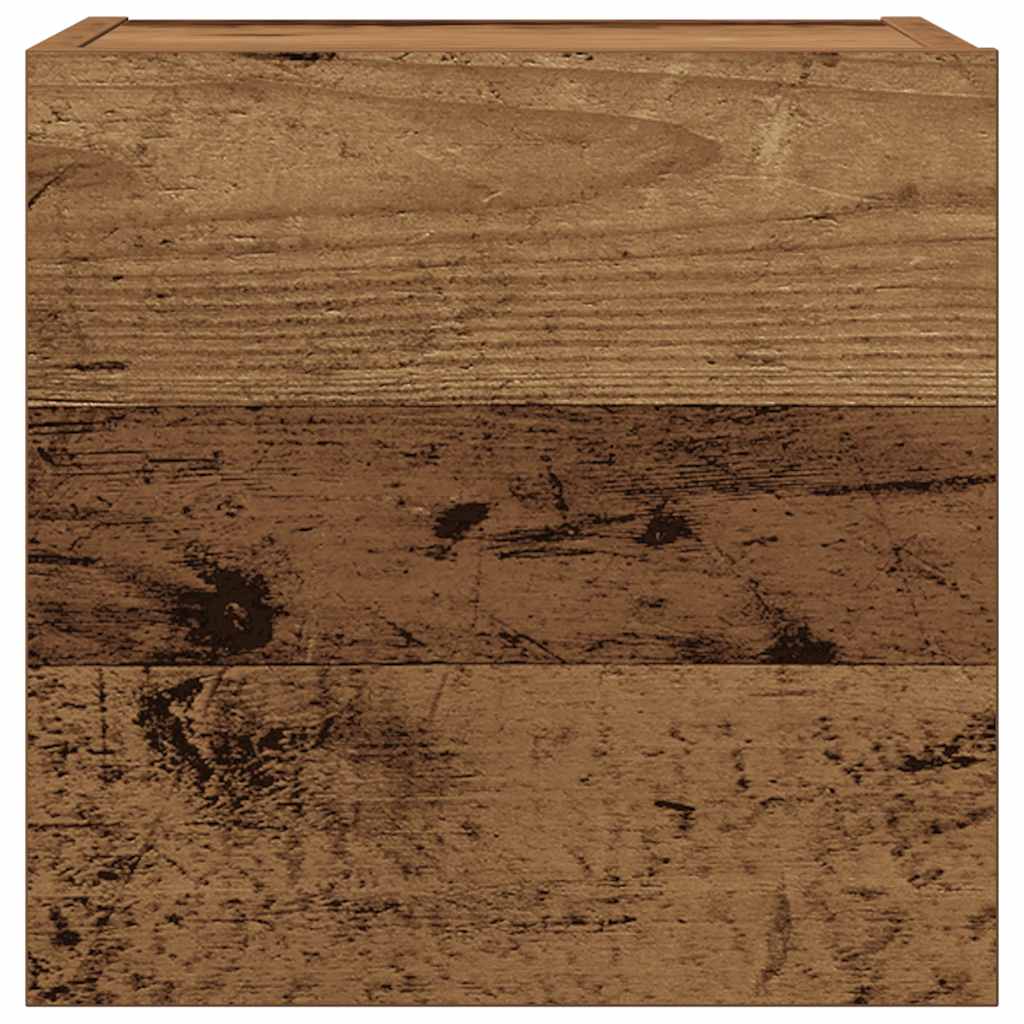 Tv-wandkasten 3 st bewerkt hout oud houtkleurig