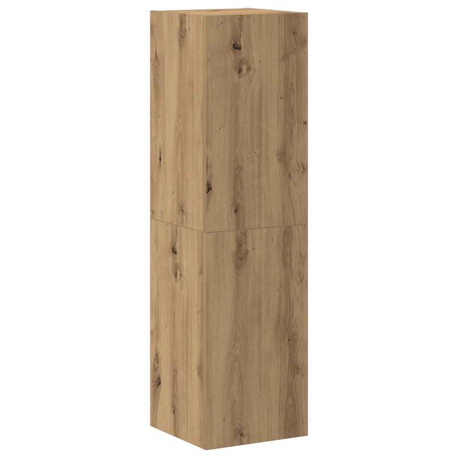 Tv-wandkasten 3 st bewerkt hout artisanaal eikenkleurig