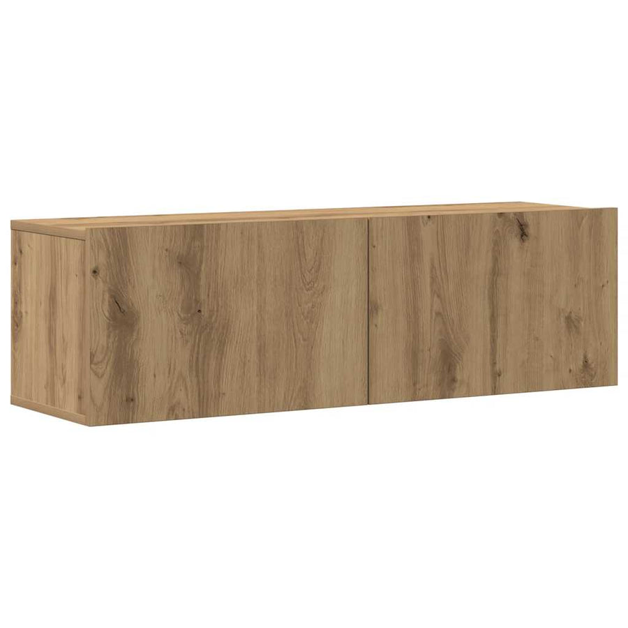 Tv-wandkasten 3 st bewerkt hout artisanaal eikenkleurig