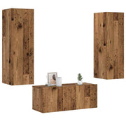 Tv-wandkasten 3 st bewerkt hout oud houtkleurig 80x30x30 cm 30x30x90 cm