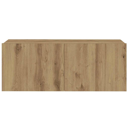 Tv-wandkasten 3 st bewerkt hout artisanaal eikenkleurig