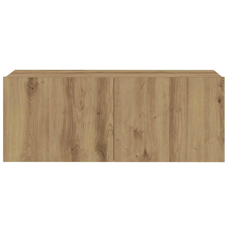 Tv-wandkasten 3 st bewerkt hout artisanaal eikenkleurig