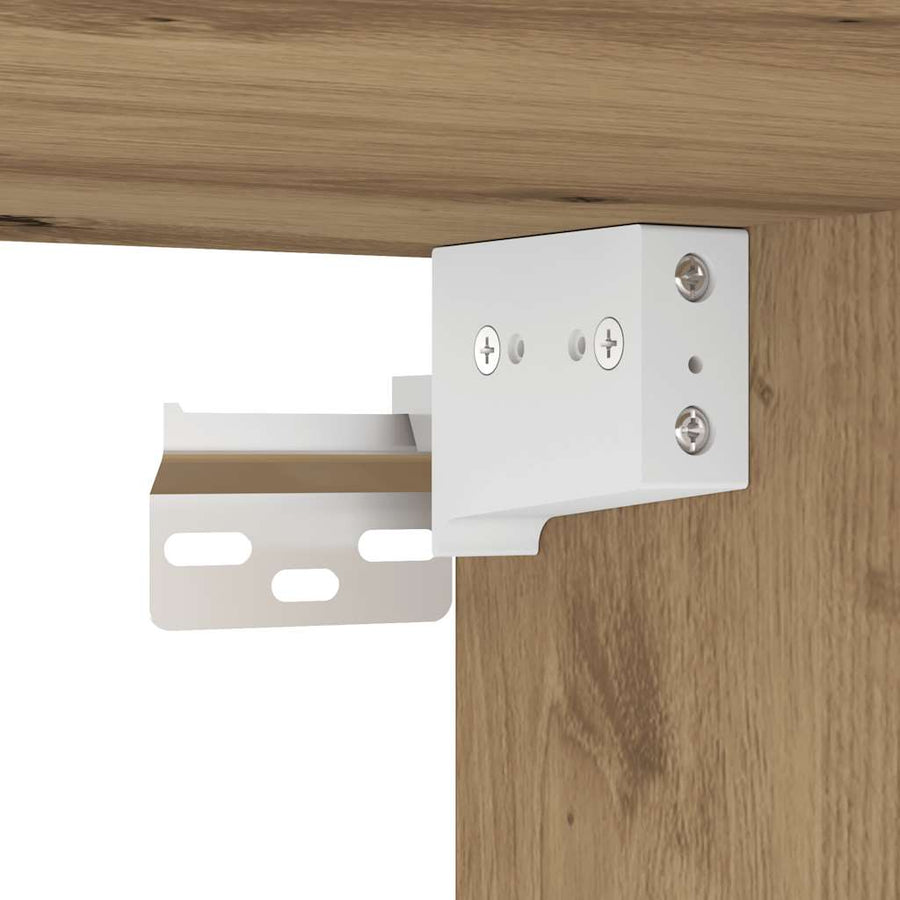 Tv-wandkasten 3 st bewerkt hout artisanaal eikenkleurig