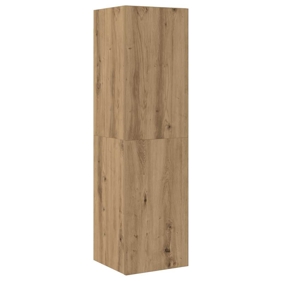 Tv-wandkasten 3 st bewerkt hout artisanaal eikenkleurig