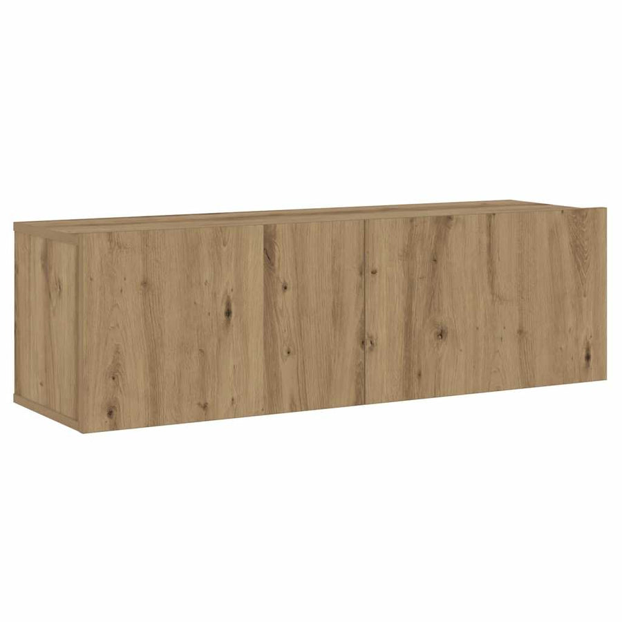 Tv-wandkasten 3 st bewerkt hout artisanaal eikenkleurig