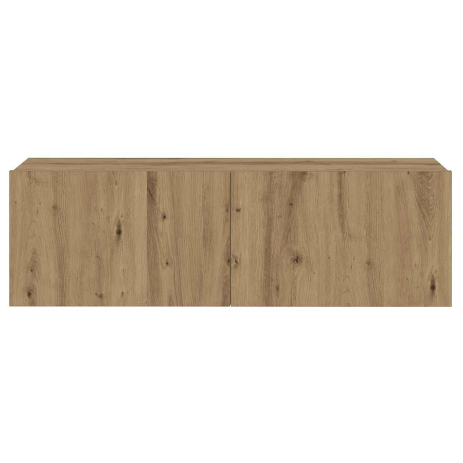 Tv-wandkasten 3 st bewerkt hout artisanaal eikenkleurig