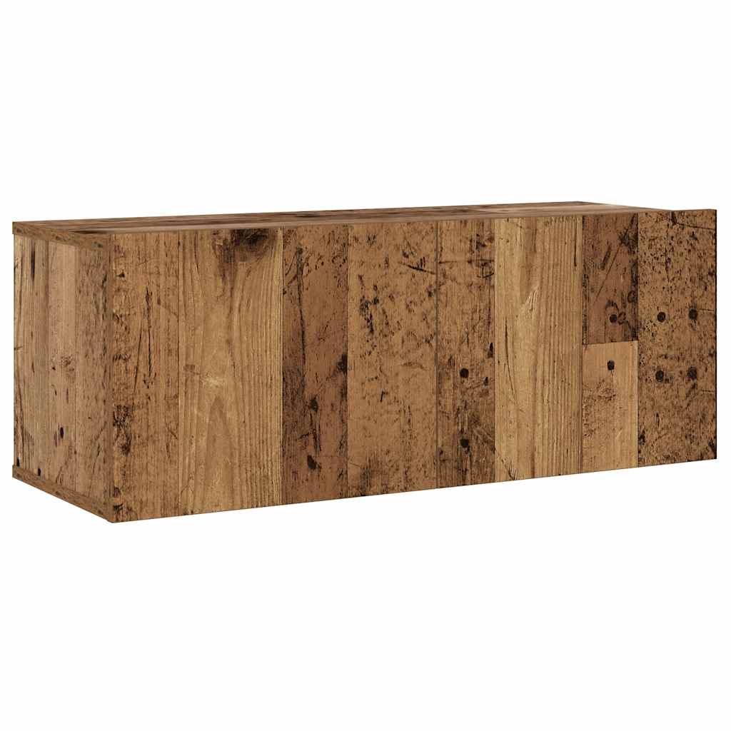 Tv-wandkasten 6 st bewerkt hout oud houtkleurig