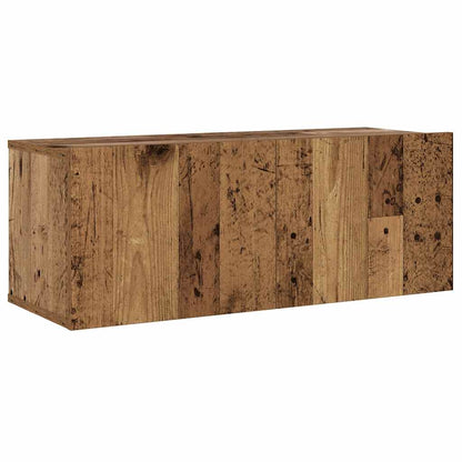 Tv-wandkasten 6 st bewerkt hout oud houtkleurig