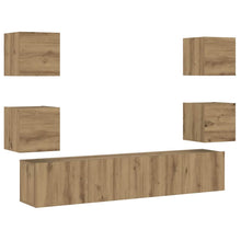 Tv-Wandkasten 6 St Bewerkt Hout 160 cm