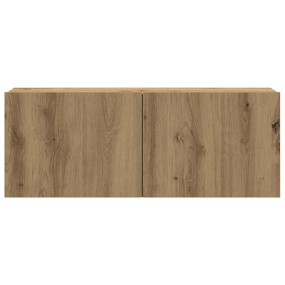 Tv-wandkasten 4 st bewerkt hout artisanaal eikenkleurig