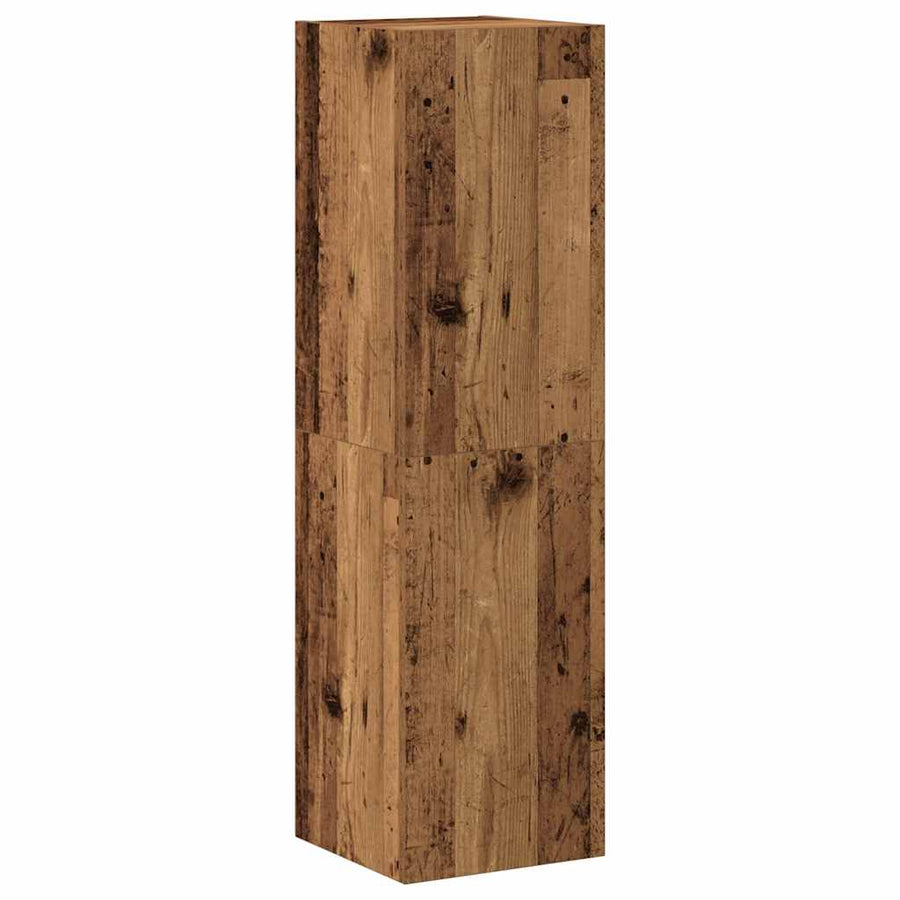 Tv-wandkasten 4 st bewerkt hout oud houtkleurig