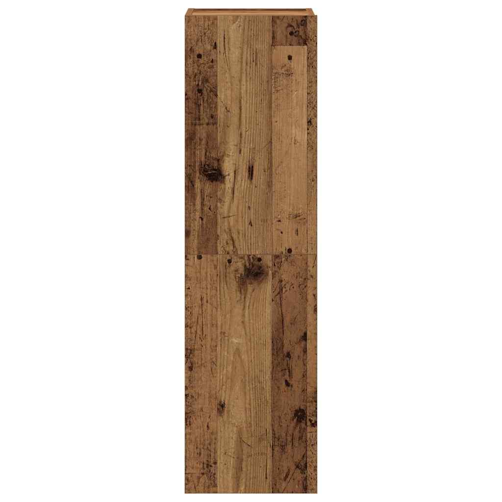 Tv-wandkasten 4 st bewerkt hout oud houtkleurig