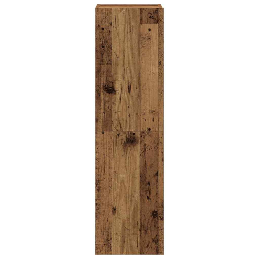 Tv-wandkasten 4 st bewerkt hout oud houtkleurig