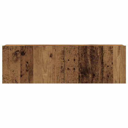 Tv-wandkasten 4 st bewerkt hout oud houtkleurig
