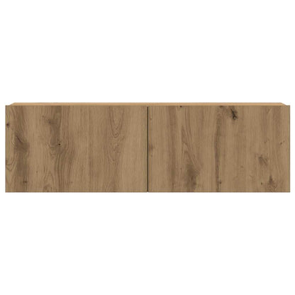 Tv-wandkasten 4 st bewerkt hout artisanaal eikenkleurig