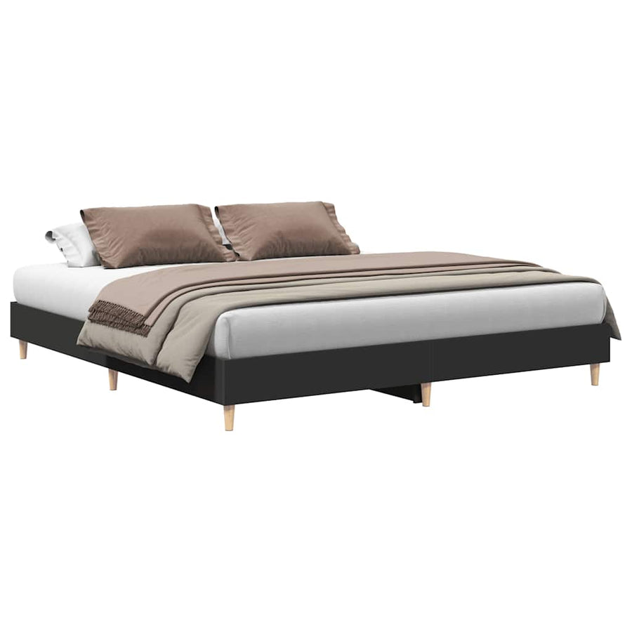 Bedframe zonder matras 180x200 cm spaanplaat zwart