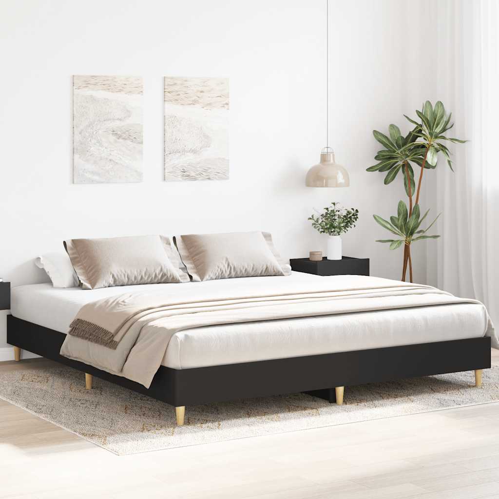 Bedframe zonder matras 180x200 cm spaanplaat zwart