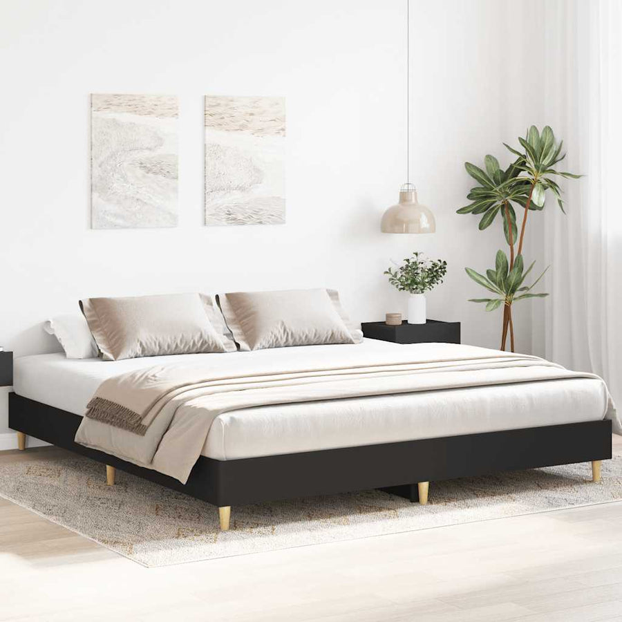 Bedframe zonder matras 180x200 cm spaanplaat zwart