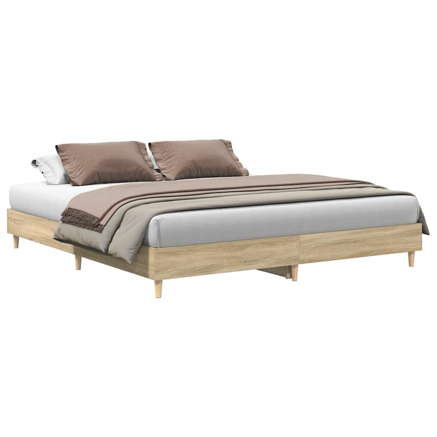 Bedframe zonder matras hout sonoma eikenkleurig 180x200 cm