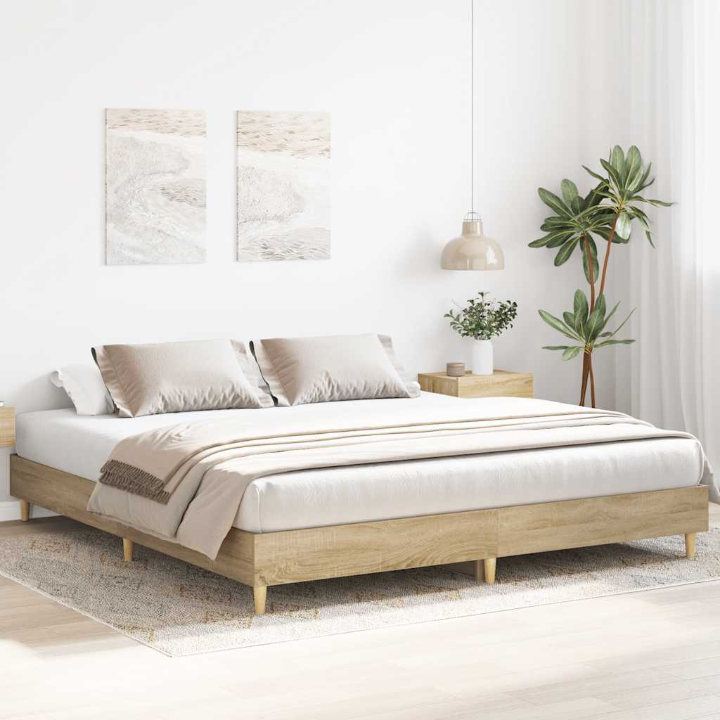 Bedframe zonder matras hout sonoma eikenkleurig 180x200 cm