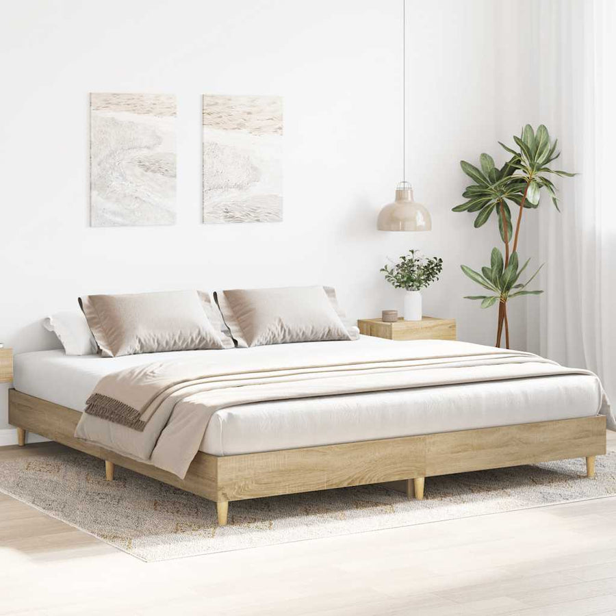 Bedframe zonder matras hout sonoma eikenkleurig 180x200 cm
