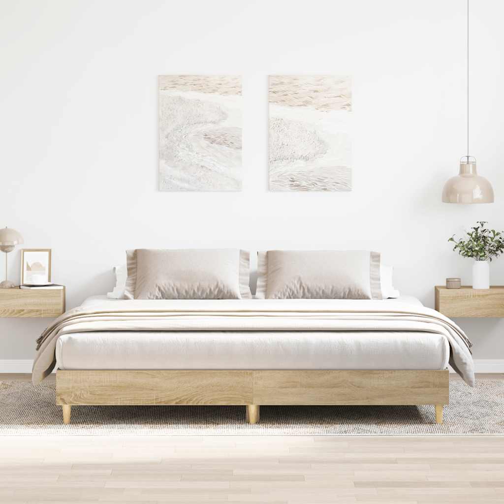 Bedframe zonder matras hout sonoma eikenkleurig 180x200 cm