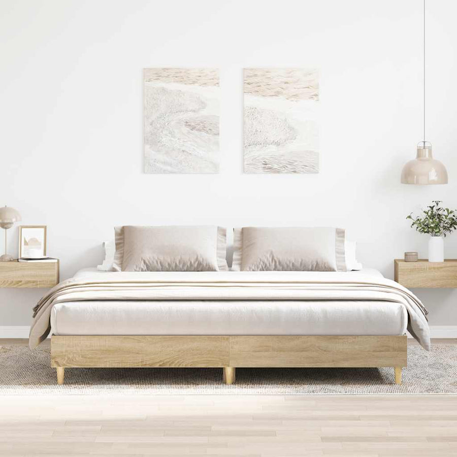 Bedframe zonder matras hout sonoma eikenkleurig 180x200 cm