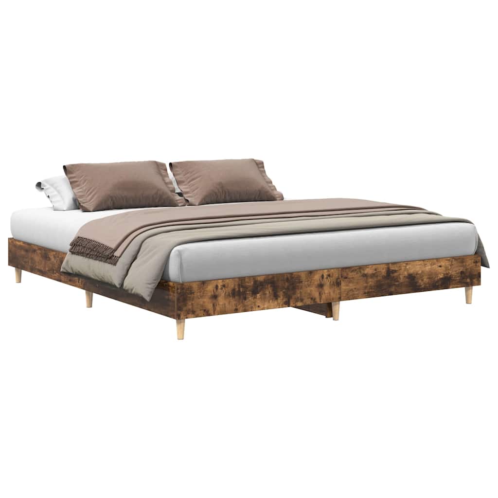 Bedframe zonder matras hout gerookt eikenkleurig 180x200 cm